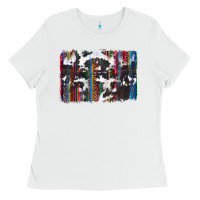 White cowhide, leopard serape backgraund Ladies Tee - JahusDesignShop