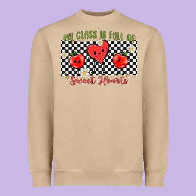 My Class Full Of Sweet Hearts Heavyweight Sweatshirt Designed By Maliassmallbusiness