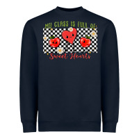 Navy my class full of sweet hearts Heavyweight Sweatshirt - MaliasSmallBusiness