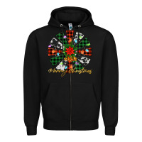 Black merry christmas windmill Zipper Hoodie - Jasminsmagicworld