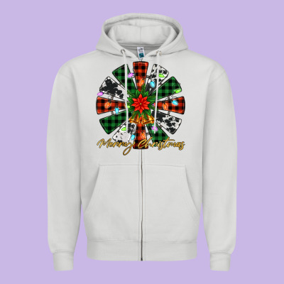 Merry Christmas Windmill Zipper Hoodie Designed By Jasminsmagicworld
