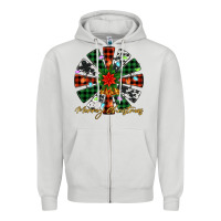Dove Grey merry christmas windmill Zipper Hoodie - Jasminsmagicworld