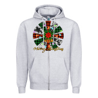 Heather Grey merry christmas windmill Zipper Hoodie - Jasminsmagicworld