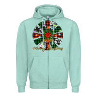 Seafoam merry christmas windmill Zipper Hoodie - Jasminsmagicworld