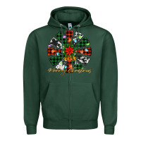 Sports Green merry christmas windmill Zipper Hoodie - Jasminsmagicworld