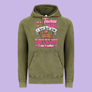 As A Taurus Girl Zodiac Girls Vintage Hoodie Designed By Jasminsmagicworld