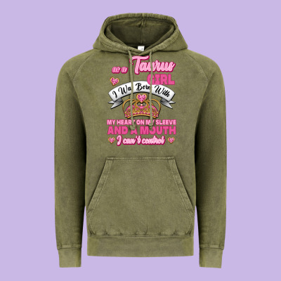 As A Taurus Girl Zodiac Girls Vintage Hoodie Designed By Jasminsmagicworld