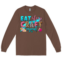 Chestnut eat sleep craft repeat Long Sleeve Tee - NancyCooperArtShop