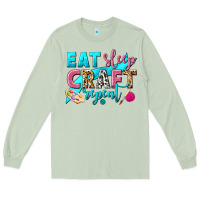 Matcha eat sleep craft repeat Long Sleeve Tee - NancyCooperArtShop