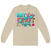 Mushroom eat sleep craft repeat Long Sleeve Tee - NancyCooperArtShop