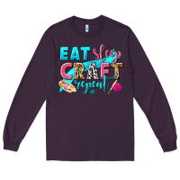 Plum eat sleep craft repeat Long Sleeve Tee - NancyCooperArtShop
