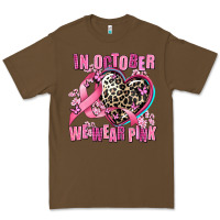 Cacao western leopard  in october we wear pink heart Premium Tee - AdoDesignShop