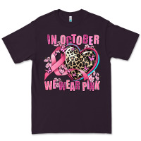 Plum western leopard  in october we wear pink heart Premium Tee - AdoDesignShop