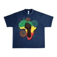 Navy africa map Urban Heavy Tee - MaliasSmallBusiness