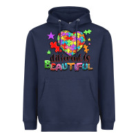 Navy Different is beautiful Heavyweight Hoodie - NancyCooperArtShop