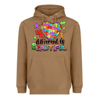 Toasted Coconut Different is beautiful Heavyweight Hoodie - NancyCooperArtShop