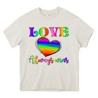 Cream love always wins Heavy Core Tee - HRA Design Shop