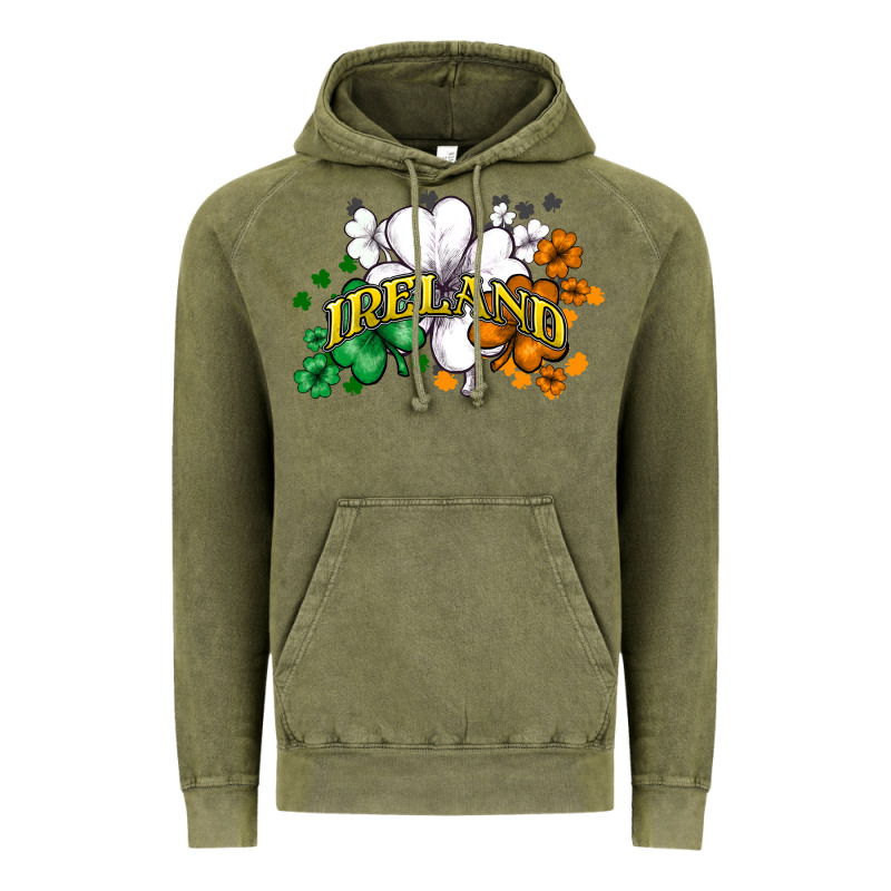 Ireland Flag Vintage Hoodie by NancyCooperArtShop | Teevron