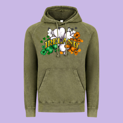 Ireland Flag Vintage Hoodie Designed By Nancycooperartshop