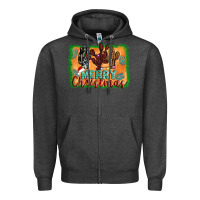 Charcoal Heather merry christmas cactus Zipper Hoodie - Jasminsmagicworld
