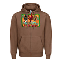 Chestnut merry christmas cactus Zipper Hoodie - Jasminsmagicworld