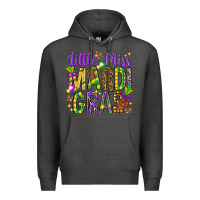 Charcoal Heather Little miss Mardi Gras Premium Hoodie - HowdyJamesFarm