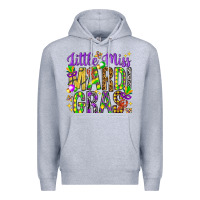 Heather Grey Little miss Mardi Gras Premium Hoodie - HowdyJamesFarm