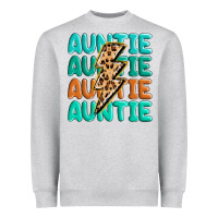 Heather Grey auntıe with lightning bolt Heavyweight Sweatshirt - MaliasSmallBusiness