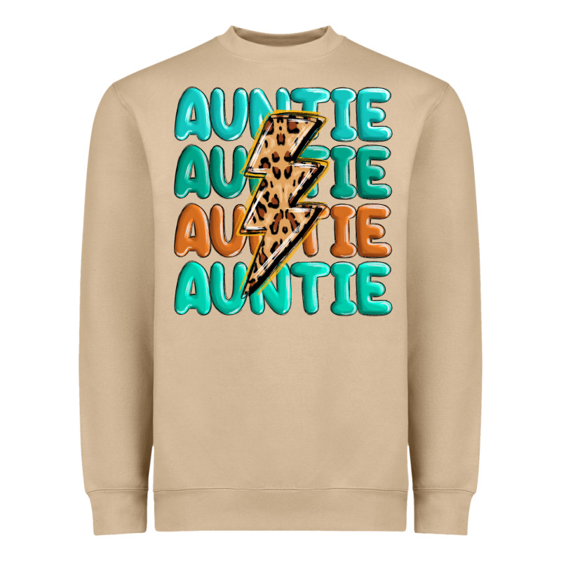 Auntıe With Lightning Bolt Heavyweight Sweatshirt by MaliasSmallBusiness | Teevron