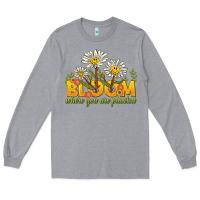 Heather Grey bloom where you are planted Long Sleeve Tee - NancyCooperArtShop