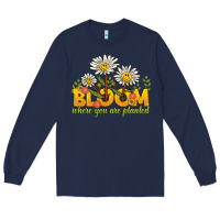 Navy bloom where you are planted Long Sleeve Tee - NancyCooperArtShop