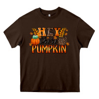 Chocolate Brown hey there pumpkin Heavy Core Tee - RacoonDesign