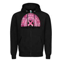 Black in october we wear pink breast cancer awareness rainbow Zipper Hoodie - Jasminsmagicworld