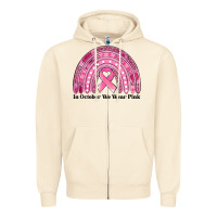 Sandshell in october we wear pink breast cancer awareness rainbow Zipper Hoodie - Jasminsmagicworld