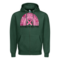 Sports Green in october we wear pink breast cancer awareness rainbow Zipper Hoodie - Jasminsmagicworld