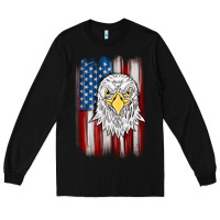 Black American flag eagle Long Sleeve Tee - MaliasSmallBusiness