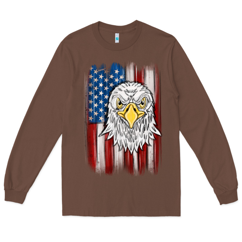 American Flag Eagle Long Sleeve Tee by MaliasSmallBusiness | Teevron