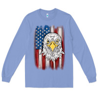 Colony Blue American flag eagle Long Sleeve Tee - MaliasSmallBusiness