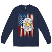 Navy American flag eagle Long Sleeve Tee - MaliasSmallBusiness