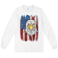 White American flag eagle Long Sleeve Tee - MaliasSmallBusiness