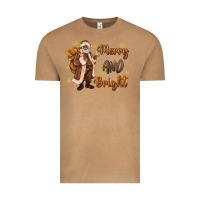 Vintage Camel merry and bright black santa Vintage Tee - MaliasSmallBusiness