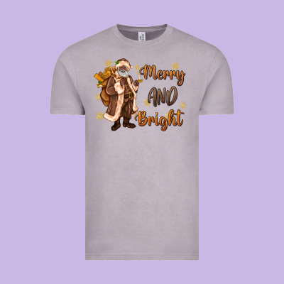Merry And Bright Black Santa Vintage Tee Designed By Maliassmallbusiness