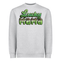 Heather Grey lucky mama Heavyweight Sweatshirt - MaliasSmallBusiness
