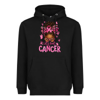 Black lets beat cancer afro messy bun Heavyweight Hoodie - texasbilliewilder