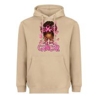 Mushroom lets beat cancer afro messy bun Heavyweight Hoodie - texasbilliewilder