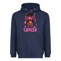 Navy lets beat cancer afro messy bun Heavyweight Hoodie - texasbilliewilder