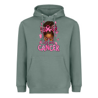 Lets Beat Cancer Afro Messy Bun Heavyweight Hoodie | Teevron