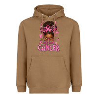 Toasted Coconut lets beat cancer afro messy bun Heavyweight Hoodie - texasbilliewilder