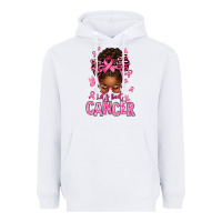 White lets beat cancer afro messy bun Heavyweight Hoodie - texasbilliewilder