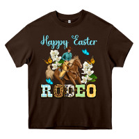 Chocolate Brown Happy Easter rodeo Heavy Core Tee - OliviaCreatesArt